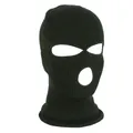 Three-hole knitted balaclava mask in dark green featuring eye and mouth openings - 3-Hole Knit / Army Green