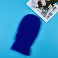 Three-hole knitted balaclava ski mask in deep blue color for winter outdoor protection - 2-Hole Knit / Royal Blue