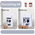 White kraft paper coffee takeout bag with cup holder inserts for single or double cups - Everything's Ok; Single Cup Bag 13*10*27