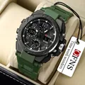 Montre sport tactique vert armée avec affichage numérique analogique et étanchéité 50M - S6008 Noir Vert (OFNS)