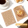 Polka dot food packaging bag 13x19cm brown translucent greaseproof paper bag for baking - Polka Dot Series / 13x19cm (100 Pieces/Pack)