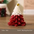 Christmas tree scented candle in red and white with gold bell and Morning Dew Rose scent - Christmas Red Gradient / Morning Dew Rose