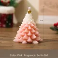 Pink gradient Christmas tree scented candle with gold bell and Berlin Girl fragrance - Christmas Pink Gradient / Berlin Girl