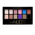 QIAOYAN 12-color nude palette featuring matte and shimmer earthy eyeshadow tones - Wine Red Style (2#)