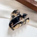 French vintage tortoise shell acetate hair claw clip with brown marble pattern - Cream Tortoiseshell 4cm