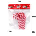 Set of red and white striped acrylic candy cane ornaments for Christmas tree decor - 9cm (6 Pieces/Pack) / Red & White