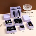Lavender purple jewelry gift box set with matching handbag and black velvet lining - Mori Paper Lilac Purple; 5*8*3cm