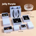 Elegant jelly purple jewelry packaging set including gift boxes and matching handbag - Sen-yellow Paper Jelly Purple; 5*8*3cm