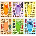 6-sheet set of colorful DIY horse face stickers with various expressions and accessories - Horse Head Face Change Style (T01043405)