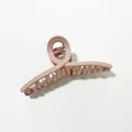 Elegant mauve pink large matte shark hair claw clip with minimalist twisted design - Pink Cross Claw Clip (1#)