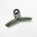 Elegant deep grey-green hair claw clip with glossy finish and durable metal spring - Bean Green Cross Claw Clip (2#)