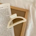 Minimalist cream white hollow semi-circle hair claw clip on vintage aesthetic background - Milky White Moon Claw Clip (9#)