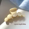 Cream colored 9.5cm large hair claw clip with 5-disc design and glossy finish - Milky White Round Claw Clip (11#)