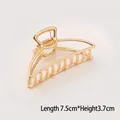 Minimalist gold metal hair claw clip with semi-circular design measuring 7.5cm long - Medium Moon Claw Clip (64#)