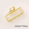 Sleek gold rectangular metal hair claw clip with 8.8cm size detail for elegant styling - Large Matte Gold Square Claw Clip (66#)