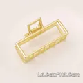 Golden metal hair claw clip with hollow rectangular design measuring 6.8cm in length - Medium Matte Gold Square Claw Clip (67#)