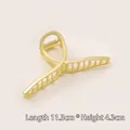 Large matte gold metal hair claw clip with cross design, 11.3cm length for thick hair - Large Matte Gold Cross Claw Clip (69#)