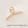 Large golden twisted metal hair claw clip with cross design, length 11.5cm, height 4.5cm - Large Dotted Cross Claw Clip (70#)