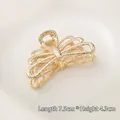 Elegant gold butterfly metal hair claw clip with hammered texture, size 7.5cm x 4.3cm - Dragonfly Claw Clip (72#)