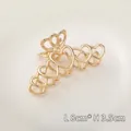 Golden heart-shaped metal claw clip, trendy hollow design, size 8cm long for women - Heart Claw Clip (75#)