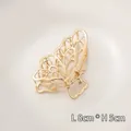 Golden butterfly hair claw clip with hollow wings and metal finish, size 8cm by 5cm - Butterfly Wing Claw Clip (77#)