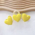 Matte yellow triple heart hair claw clip with a transparent base for women - Bright Yellow Three Hearts Claw Clip (97#)