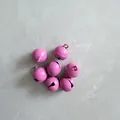 Pink 14mm round jingle bells with metal paint finish for DIY pet accessory projects - Rolling Rose Red / 14mm