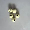 Five pieces of 14mm cream yellow painted metal bells for DIY crafts and pet accessories - Roller Spray Light Yellow / 14mm