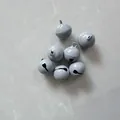 Group of seven matte grey 14mm round metal bells with top hanging holes for DIY pet crafts - Roller Spray Gray / 14mm