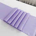 Lavender satin chair sash for hotel wedding banquets featuring elegant accordion folds - Light Purple