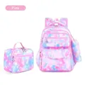 Three-piece pink starry sky gradient school backpack set with lunch bag and pencil case - Pink Gradient Starry Style (Stars)