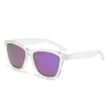 Polarized sunglasses with transparent frame and purple mirrored lenses for men and women - Transparent Frame Purple Mirror Lens (8828)