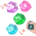 Διαφανή παιχνίδια fidget σε σχήμα κρυστάλλου σε μωβ, ροζ, πράσινο και μπλε χρώμα - Πολύχρωμο τετράγωνο διαμάντι maltose squishy (4 cm)