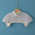 Thick grey thermal shoulder warmer for women with high neck and cozy fleece lining - M / Stand Collar Sleeveless / Gray