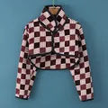 Thick flannel shoulder warmer wrap with red plaid pattern and button collar for winter - M / Thickened Flannel Long Sleeve Plaid