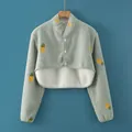 Dicker mintgrüner Thermo-Schulterschutz aus Fleece mit gelber Ananas-Stickerei für Wärme - M / Milchfleece / Grüne Ananas