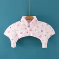 Pink quilted shoulder warmer for women with floral bow patterns in size Large - M (40-50kg) / Tops / Pink Bow (Stand Collar)