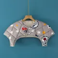 Thick fleece-lined shoulder warmer for kids with star print and button closure - M