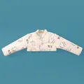 Pink milk fleece shoulder protector vest with cute cartoon cat prints for toddlers - S / Quilted Yellow Cat