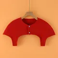 Rote Schulterwärmer-Stola zum Schlafen, Thermo-Nackenschutz mit silbernen Metallknöpfen - M / Rot