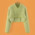Scaldaspalle in flanella verde con trama a righe per protezione termica invernale - M / Stile Allungato Standard in Flanella Jacquard / Verde mela