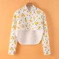 Mantella termica trapuntata per protezione collo e spalle con stampa di limoni su cotone - M / Tops / Stile allungato potenziato - Stampa limone