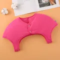 Rose pink fleece thermal shoulder protector with two-button closure and soft inner lining - S / Padded Without Collar / Rose Red