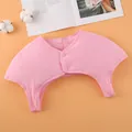 Soft pink cotton warm shoulder protector for babies with double resin button closure - S / Padded Without Collar / Pink
