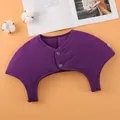 Thickened purple thermal shoulder warmer wrap for seniors with dual button closure in size M - S / Padded Without Collar / Deep purple