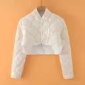 Thick beige quilted thermal shoulder shrug with buttons for neck and shoulder warmth - M / Apricot