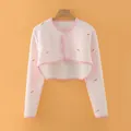 Pink quilted shoulder warmer with cute rabbit print for infants and toddlers - Size M [Recommended 40-47.5kg] / Tops / Pink Rabbit