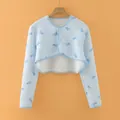 Quilted light blue neck and shoulder protector with marine life print for extra warmth - Size M [Recommended 40-47.5kg] / Tops / Baby Whale