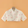 Quilted baby shoulder warmer jacket with cute pink elephant print in cream color - Size M [Recommended 40-47.5kg] / Tops / Pink Elephant