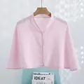 Pink cotton gauze shawl cardigan for nursing women in air-conditioned rooms - Pink